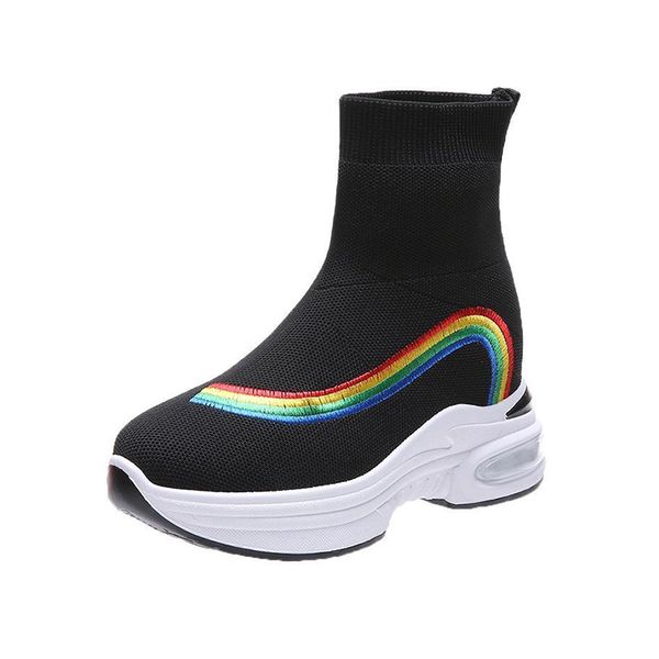 

2021 new women sock ankle boots thick bottom sneakers ladies fashion raiow woman casual comfort shoes vulcanized 9ryo, Black