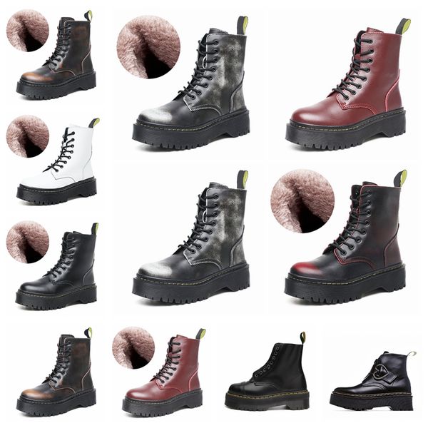 

2021 large supply classic 1460 boot ankle crystal sole martin mens women womens fur snow martins 6/8-hole boots doc 36-46 1#, Black