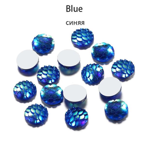 

50pcs/lot 10mm resin cabochons fish scale shape mix colors round cabochon diy for jewelry making finding supplies craft pendants q bbymyp, Black