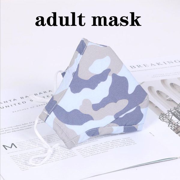 

designer face kid camouflage filter european factory and american fashion anti smog pm2.5 navy blue summer cotton mask cdpgg