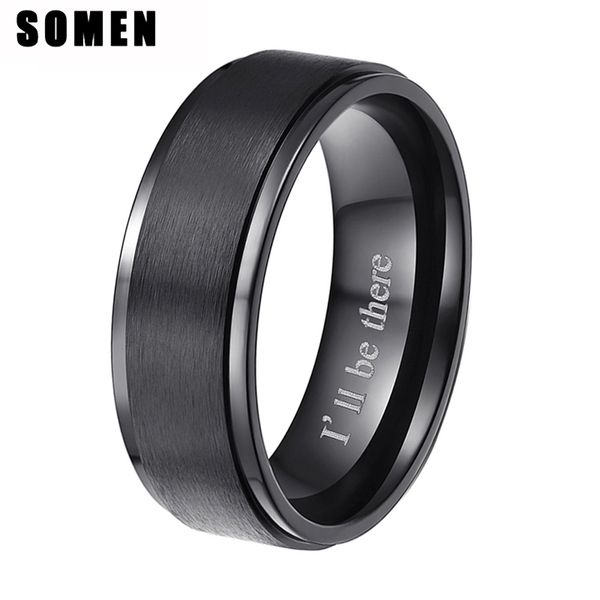 

i love you and ill be there engraved titanium rings 201218, Silver