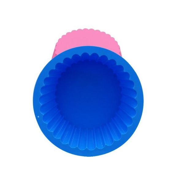 

sile round cake pan nonstick baking for big cake flower crown shape pastry baking tools 3d bread cake form pizza qylluu
