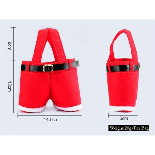 

bag wine merry candy bottle treat santa claus suspender pants trousers decor christmas gift bags ing