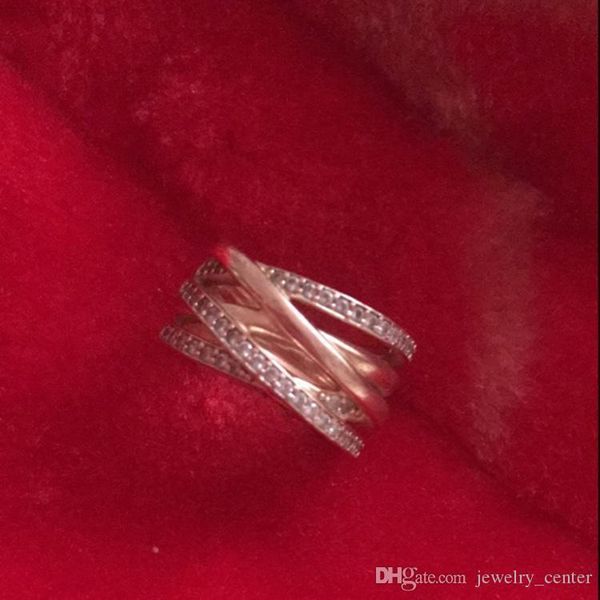 

factory4ggjintertwining authentic with 18k rose original gold box for pandora 925 sterling silver jewelry wedding ring women's gift