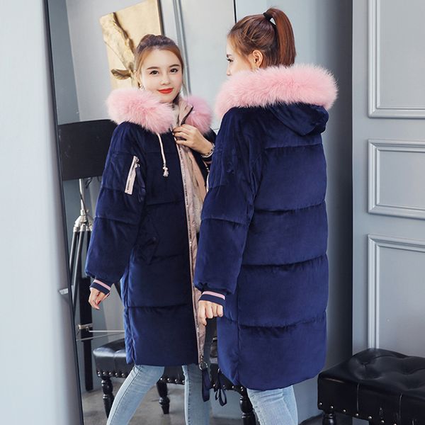 

2020 new female quilted outwear student snowcoat warm winter coat, Black