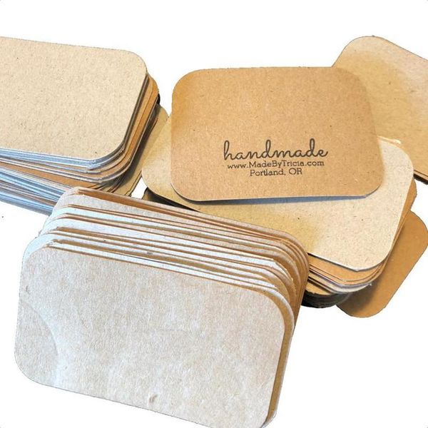 

gift wrap ustom upcycled blank business cards | kraft rounded corners