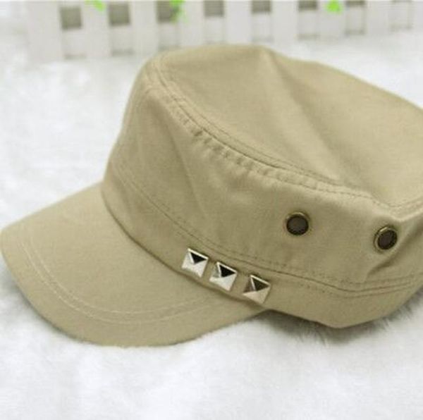 

2017 new 1pc classic women men snapback rivets caps vintage hat cadet military patrol cap adjustable gorras baseball wmtosf, Black;white