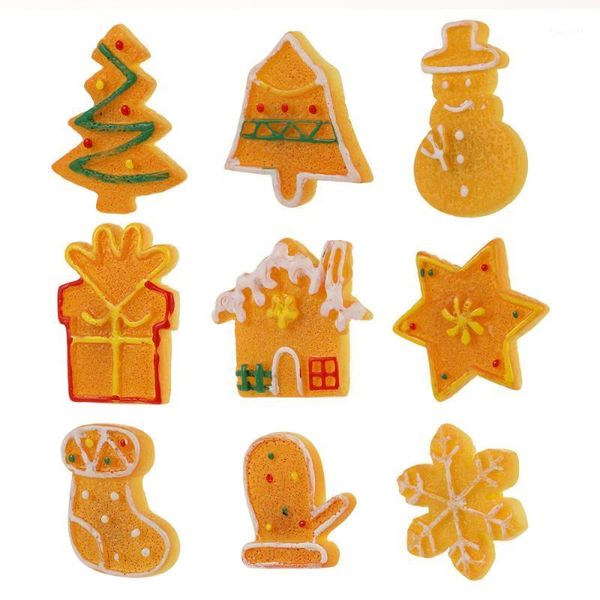 

18pcs diy resin christmas charms snowman gift box earring pendants (orange)1