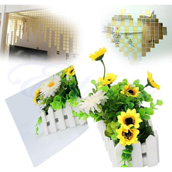 

wholesale-16pcs self-adhesive decorative mirrors tiles mirror wall sti jllort ladyshome