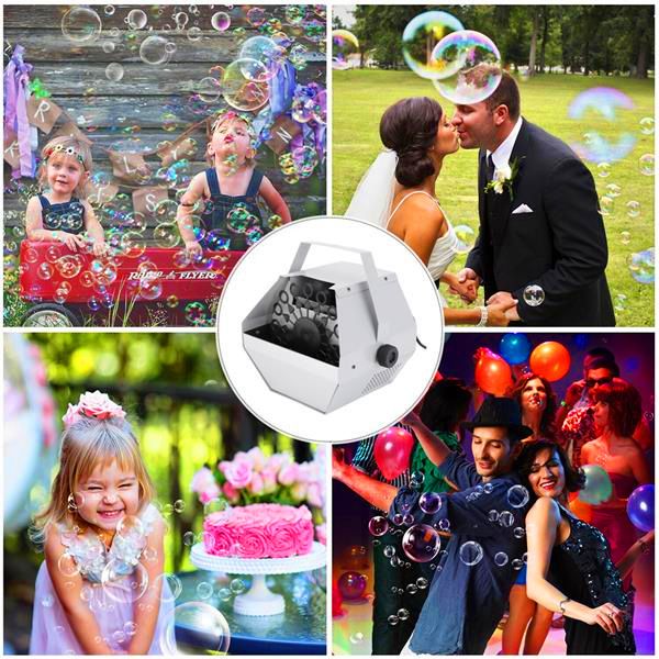 

discount 30w ac 110v automatic mini bubble maker machine auto blower for wedding/bar/party/ stage show silver