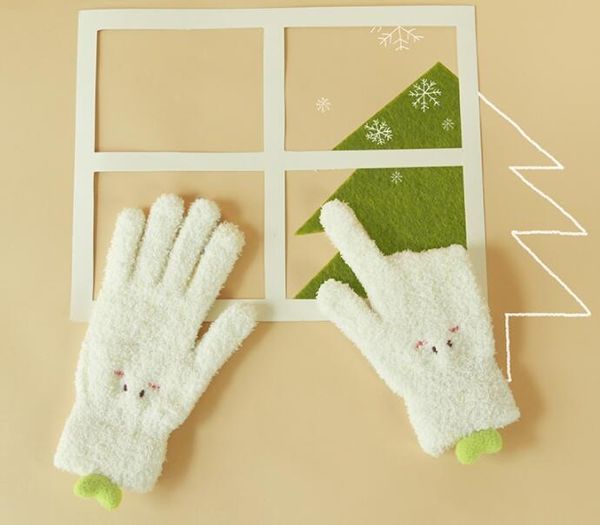 

winter women' cashmere knitted warm thick gloves, Blue;gray