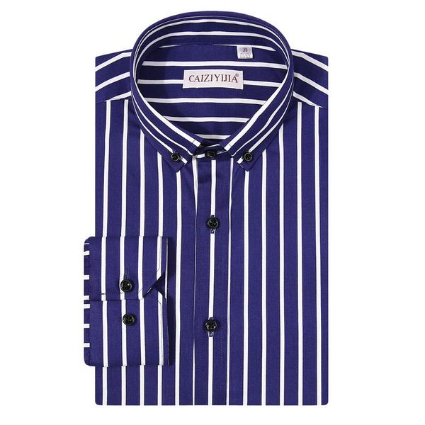 

men's casual shirts caiziyijia 100 cotton patchwork striped men shirt long sleeve 2021 designer camisa masculina, White;black