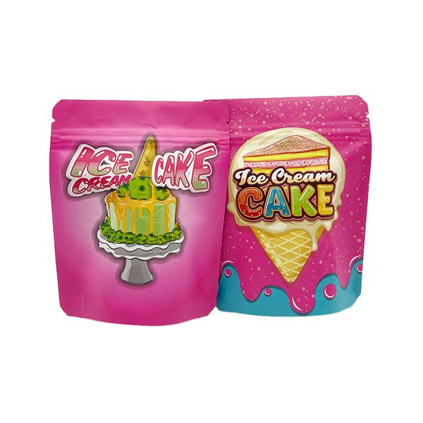 

ice cream cake 3.5 g mylar bags empty dry herb packaging bag zip lock smell proof