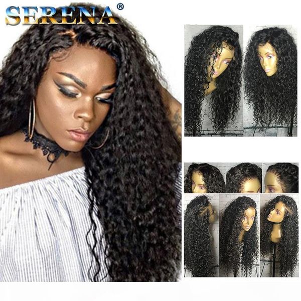 

sale loose curly wigs human hair wigs for black women lace front wigs black with baby hair brazilian full lace human wig, Black;brown