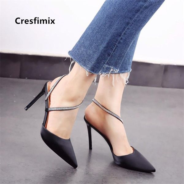 

cresfimix women cute sweet party black pointed toe high heel stiletto ladies casual pink high heel shoes sapatos azuis a5823