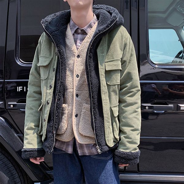 

2021 cotton men's autumn new wick lamp two quilted cotton-quilted clothing male youth 5ch7, Black