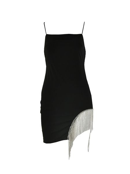 

2021 new style disco dance black belt mini spaghetti show long legs bright club sheaths women's dress 3002, Black;gray