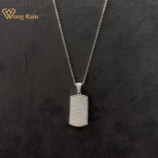 

wong rain hip hop 925 chain sterling silver created moissanite diamonds gemstone pendant necklace engagement fine jewelry wholesale