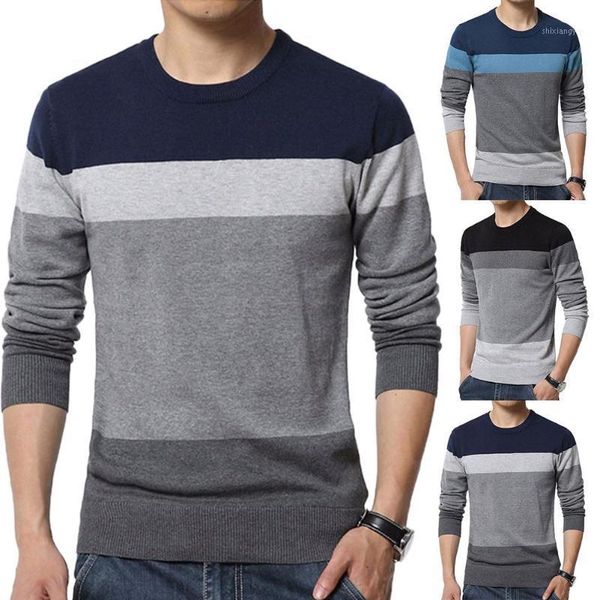 

chic men sweaters color block o neck long sleeve pullover sweaters men's blouse knitted sweater1, White;black