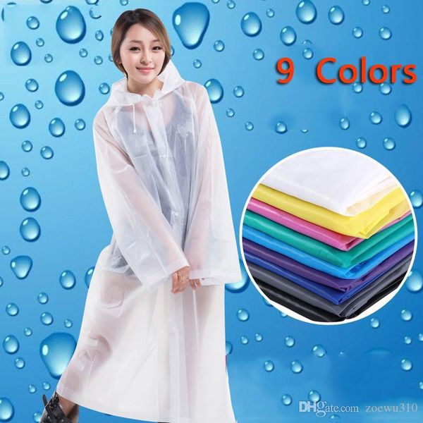 

hooded eva rain coat waterproof poncho long windproof poncho outdoor hiking transparent raincoat fashion portable rainwear vt1663