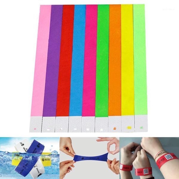 

party favor 100 pcs count tyvek wristbands 3/4" paper for events1