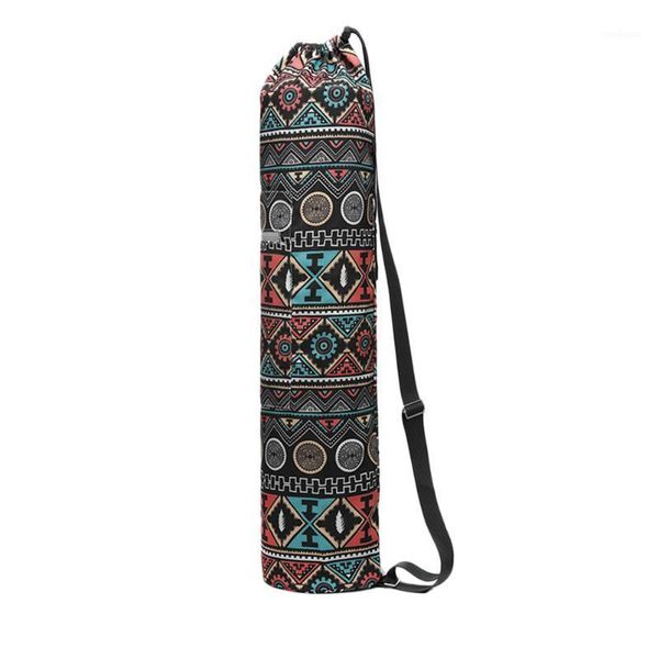

yoga mats canvas printed mat carry bag fashion sling sports drawstring adjustable shoulder strap1