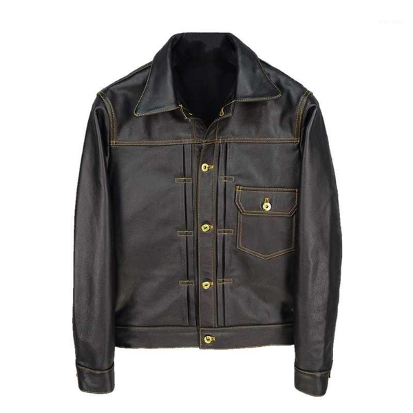 

506xx super offer read description asian size genuine cow skin leather jacket mens cowhide casual vintage leather jacket 506x1, Black