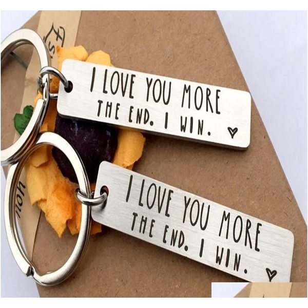 

stainless steel key chain couple gifts "i love you more the end"boutique lo qylgtt bbgargden