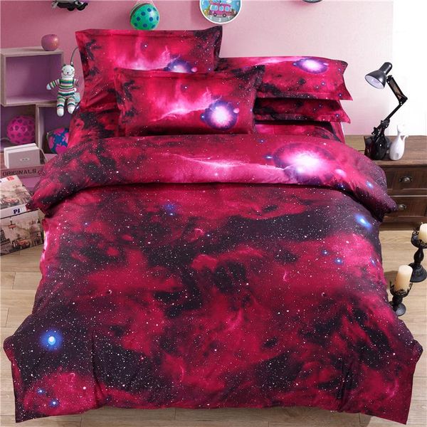 

bedding sets 3d set universe outer space themed ,100% polyester print bedspreads duvet cover & pillow case  full size