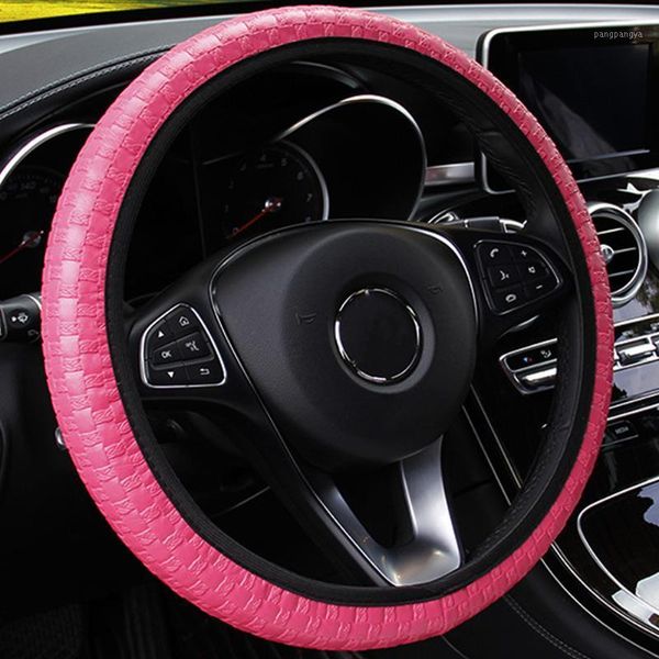 

leepee knit texture elastic car-styling interior accessories car steering covers artificial leather auto decoration1