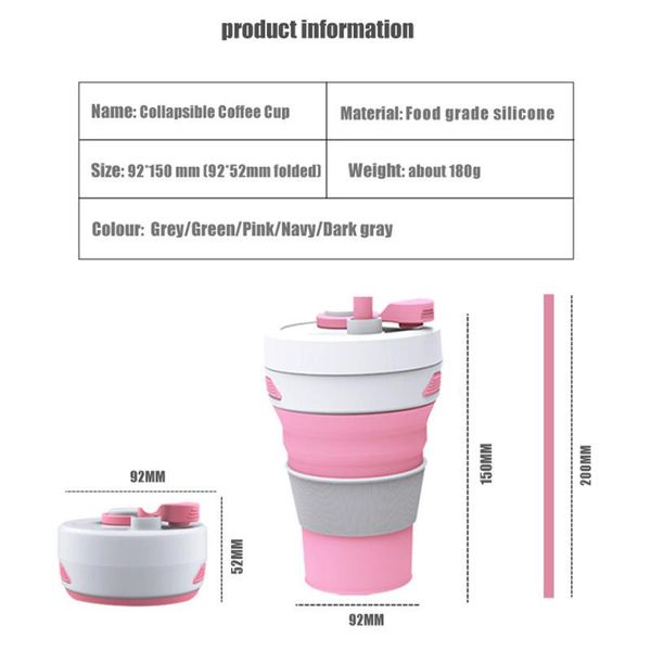 

geekhom foldable silicone coffee mugs bpa food grade collapsible portable travel milk mugs tea coffee cups drinking ware wmtbcn