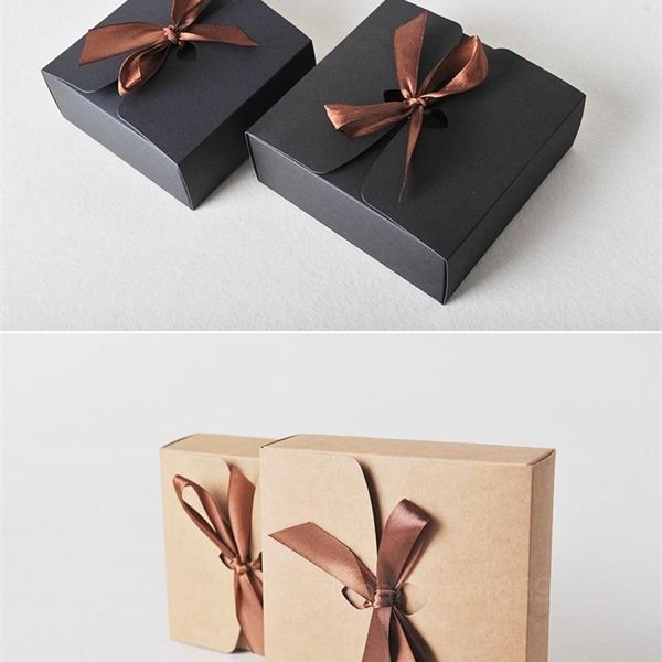 

art paper kraft with ribbon wedding ,baby shower favor box party gift boxes