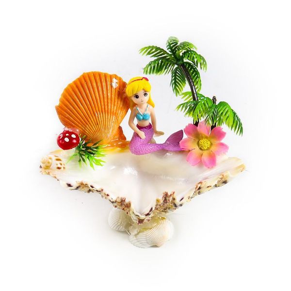 

natural sea shells cartoon mermaid ashtray soap holder nautical decor crafts jewelry storage box diy beach wedding decorations h jllrxf