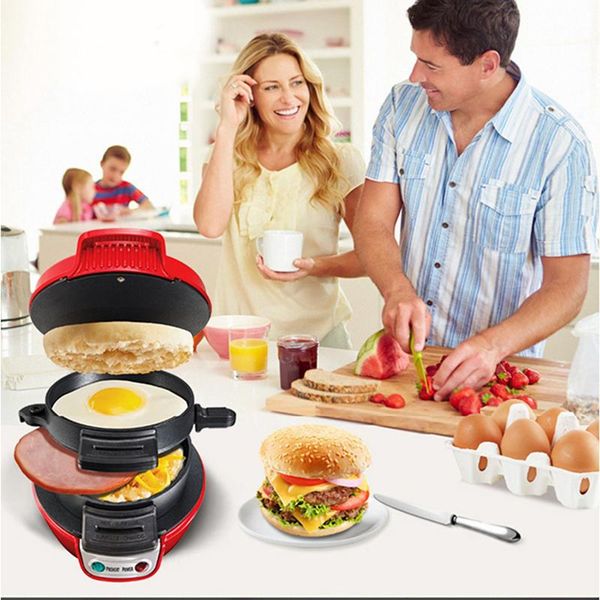 

electric skillets 220v 600w homemade burger machine, breakfast mini sandwich double-sided heating