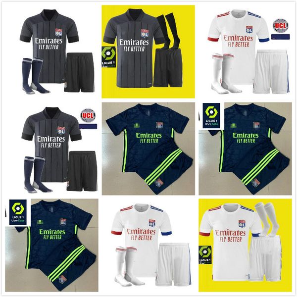 

adults and kids 20 21 maillot de foot olympique soccer jersey 2020 2021 maillot de8 aouar memph lyon football shirt traore memphis ol lyon, Black;gray