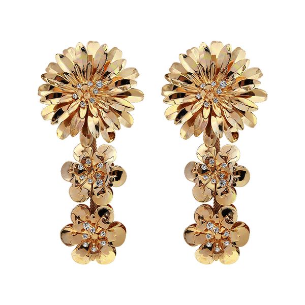 

2019 new earrings fashion temperament petal earrings personality wild atmospheric earrings female t190626, Golden
