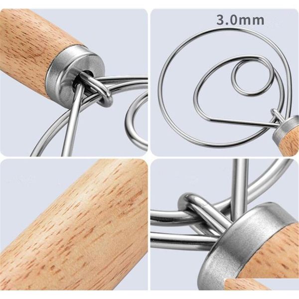 

stainless steel egg beater 13 inch diy bread dough tools baking accessories danish dough whisk stick kitchen gadg jlliii loveshop01