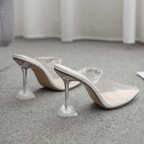 

2021 new transparent burst models pointed to heel sandals 4xp0, Black