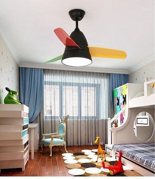 

36 inch led ceiling fan lamp light remote control six colors kids ceiling fans with lights for children bedroom fan lamp1