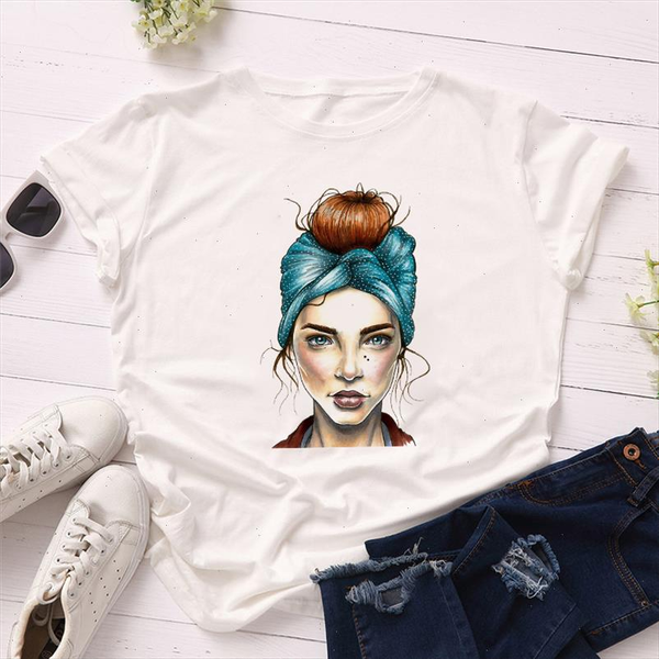 

fashion women t shirts summer short sleeve european and american style vogue lady print girls ladies tees and, White