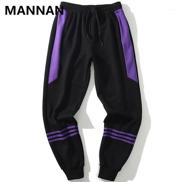 

mannan loose leisure sweatpants men fashion streetwear casual cotton high street patchwork mens pants trousers 20191, Black