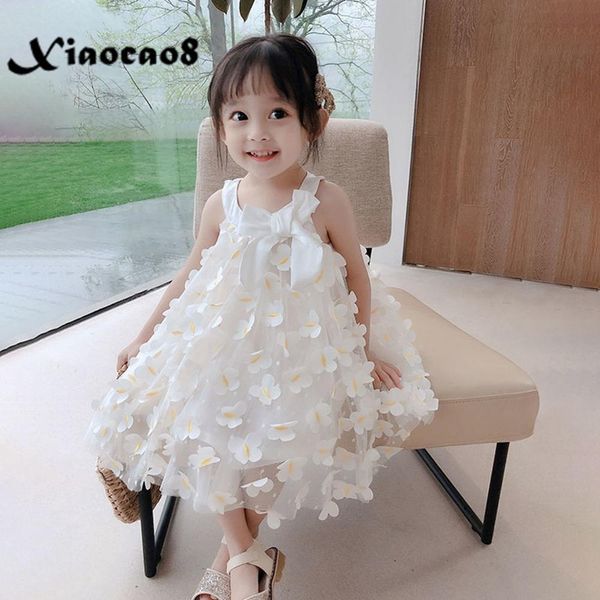 

summer white princess dress for girls toddler baby girl clothes big bow flower dresses kids sleeveless dress vestidos 3 4 6 8 10 t200709, Red;yellow