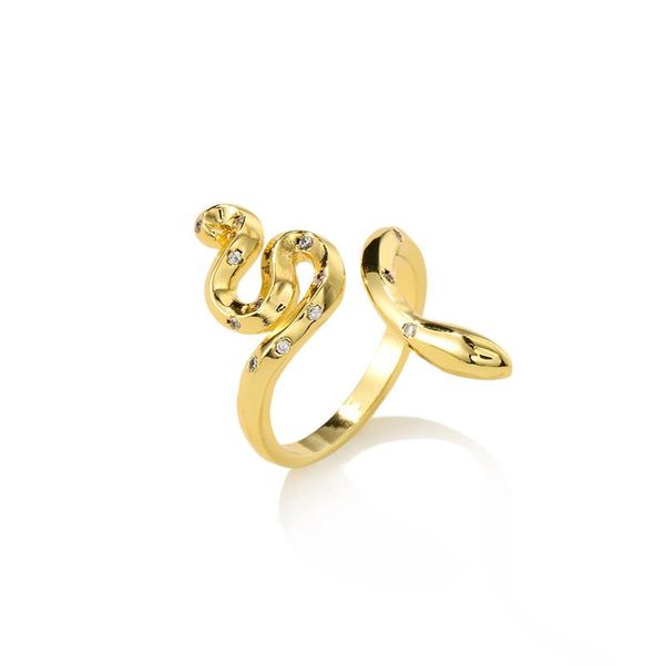

cluster rings unique design bohemian snake shape ring for women gold color open adjustable size female party jewelry christmas gift, Golden;silver