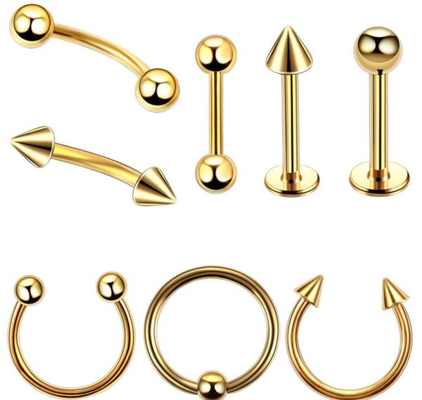 

8pcs steel black seamless hinged nose hoop septum clicker piercings lip labret ring ear cartilage tragus jewelry, Silver