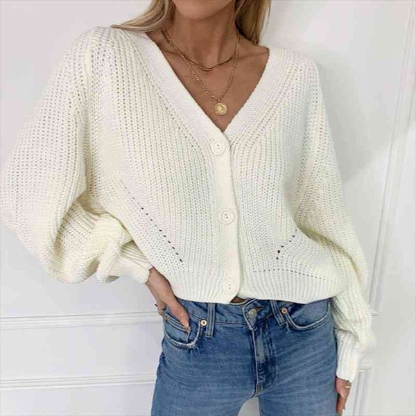 

solid casual oversize warm knitted cardigan women autumn long sleeve short knitwear winter women sweater, White;black