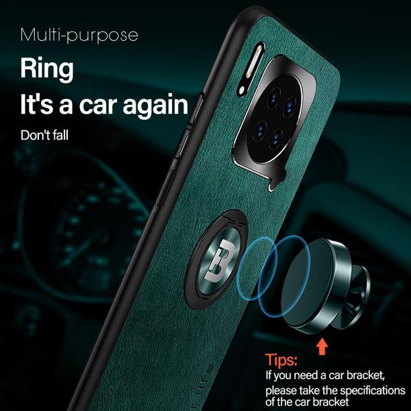 

роскошный кожаный магнитный держатель телефон чехол для huawei mate 30 20 10 9 честь 30 20 про металлический кольцевой кронштейн силиконовые