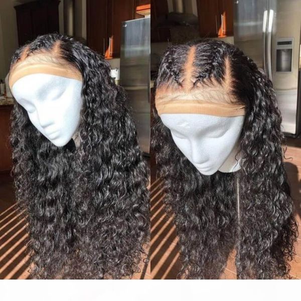 

real remy human hair wigs bleached knots water wave glueless unprocessed virgin brazilian remy hair full lace front wig pre plucked, Black;brown