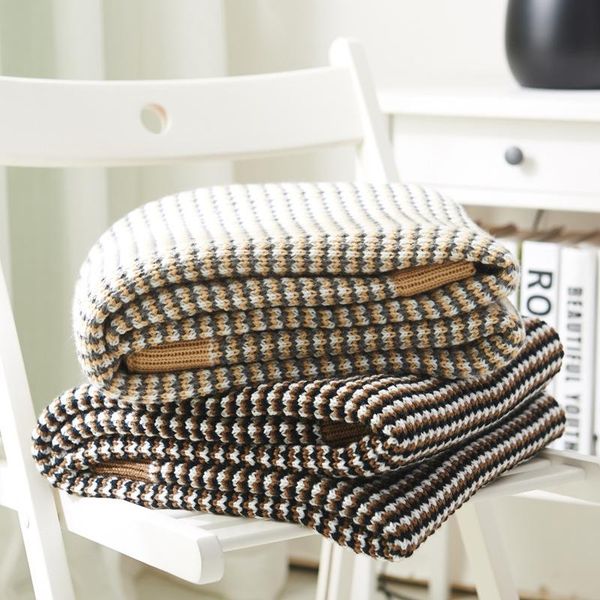 

blankets striped thread blanket throw for bed sofa home textile fashion cape kintted 130x170cm
