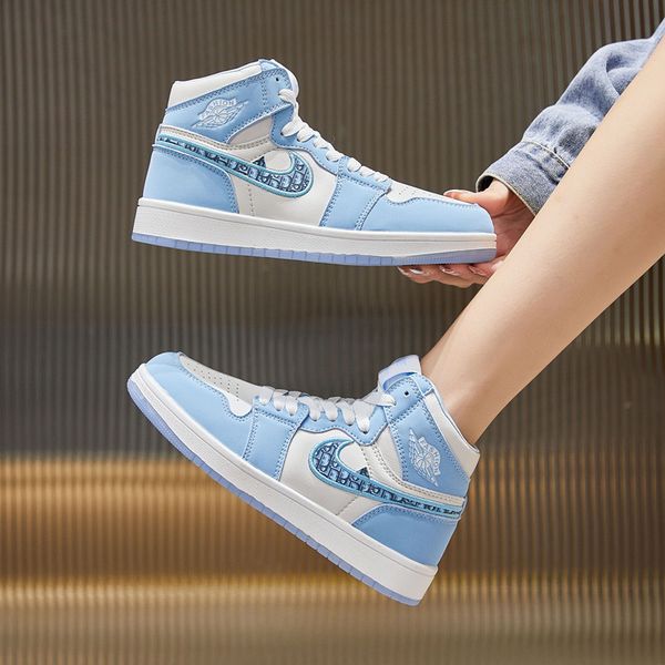 

2020 women's pink genuine high board shoes, Red;white