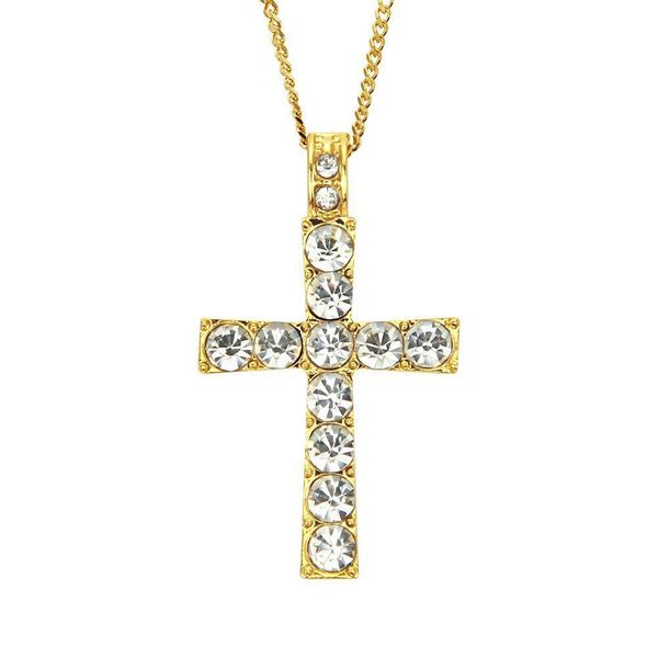 

2020 designer necklace hip hop alloy golden cross pendant necklace cuban religious jewish pendant chain fashion accessories, Black